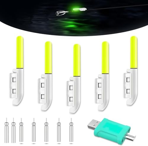 5Stk LED Nachtlicht Knicklicht Angeln | Bissanzeiger Angeln | Led Posen Angeln Mit Bissanzeiger Schnalle | Led Posen Für Nachtangeln, Abendangeln, Morgenangeln, Draußen Und Camping