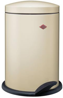 Wesco schlichter Tretabfallsammler 116 in der Farbe mandel, pulverbeschichtetes Stahlblech, Kunststoffeinsatz 13 Liter Volumen, stabiler Fußtritt