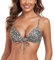 RELLECIGA Damen Bademode Bikini Push-up Top Triangel Oberteil Leopard S