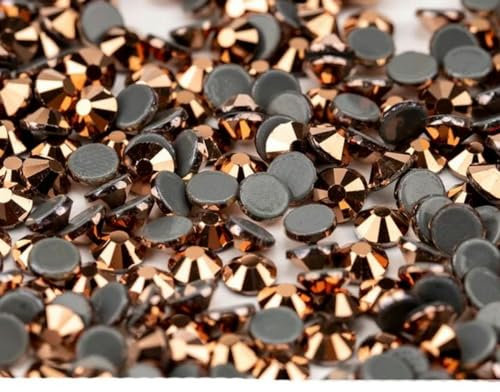 WBLSPA 10.000 Stück Glaskristall-Hotfix-Strasssteine mit Flacher Rückseite, Glitzer-Strasssteine für Bekleidungsstoffe, DIY-Roségold-SS16 – 10.000 (Stück)