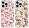 Yimctoie 2 Pack Kawaii Anime Phone Case for iPhone XR 6,1,Cute Cartoon Cat Pink Bow Pattern Case for Women Girl,Slim Soft Silicone TPU Shockproof Protective Phone Cover,Aesthetics