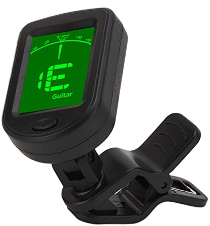 Clip on Guitar Tuner - Leichte Abs -Shell, Einstellbarer Winkel, Universeller Tuner für Gitarre, Geige, Ukulele, Banjo & More