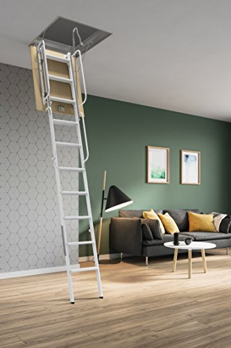 Scari 10430070130 Scala Retrattile Acciaio 70 x 130 cm Bianco