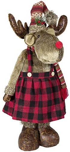 Christmas Paradise Winterlicher Deko Elch ausziehbare Beine 50-80cm Rentier Weihnachtsdeko