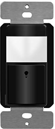 TOPGREENER PIR Motion Sensor Switch, Ambient Light Level Detector, No Neutral Required, 5A, 150W LED/CFL, 1/6 HP, Occupancy Vacancy Modes, Ground Wire Required, Single Pole, TDOS5-JM, Black