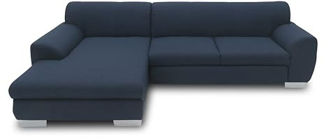 DOMO. collection Ecksofa Nika, Sofa in L-Form, Eckgarnitur, moderne Polsterecke, Eckcouch, 277 x 156 x 78 cm (BxTxH), blau