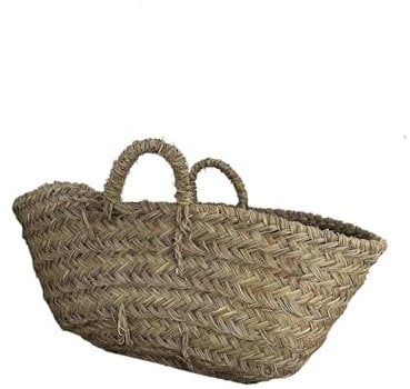 Jardin202 - Capazo de Esparto con Asas Decorativo | Capazo Fibra Natural Sostenible | Cesto para Leña | 66 x 49 x 33 cm -