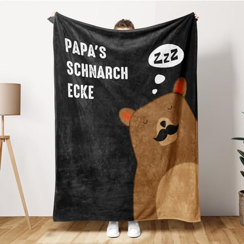 Craftique Geschenk Papa Weihnachten - Decke Papa - Papa Geschenk Geburtstag, Papa, Vater Geschenk, Geburtstagsgeschenk für Papa, Werdender Papa Geschenk 127x152cm
