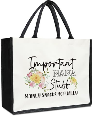 GOODBANER Nana Gifts Canvas-Tragetasche, ästhetische Tragetasche, Oma Geschenke von Enkelkindern, Großmutter, Gigi, Mimi, Geschenke für Oma vom Enkel, Enkelin, Partygeschenk, wiederverwendbare