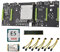 Bakemoro ETH79-X5B Carte mère BTC pour minage avec processeur E5 2620 + RAM DDR3 8 Go + SSD 128 Go + câble d'alimentation 5 x LGA2011 PCIE16X 80 mm SATA2.0 + MSATA