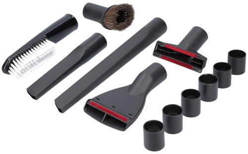 Kenekos - Juego de boquillas universales de 32/35 mm, 6 piezas + 6 adaptadores, incluye cepillo para muebles, boquilla para tapicería, boquilla para juntas, color negro, compatible con aspiradoras