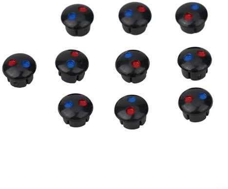 10 Stück Wasserhahngriff Heiß- und Kaltwasserschild Rot und Blau Etikett Dekoration Abdeckung Wasserhahn Griff Index Tasten Temperaturanzeigen | Heißes Kaltwasser Marker, (schwarz)