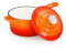 E-far Enameled Cast Iron Sauce Pan with Lid, 1 Quart Dutch Oven Saucepan, Mini Sauce Pot for Cooking, Boiling, Healthy & Non Toxic, Induction & Oven Safe, Orange