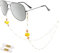 EegantCho Modische Brillenkette der Frauen, Sonnenbrille Anti Verlust, Lesebrille Rahmen, vergoldeter Farbschutz, exquisite Geschenkbox Verpackung(Kleine Ente)