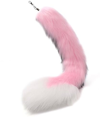 Chenxi Studio Porte-clés pour femmes et filles, joli pendentif en forme de queue de sac, costumade pour femme, porte-clés ornement accrocheur pour sac à main, décoration de sac à main, Rose et noir