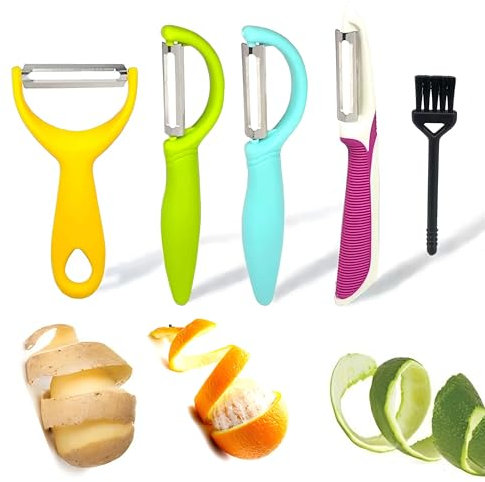 5PCS Stainless Steel Vegetable Peeler, for kitchenaid Restaurant Fruit and Vegetable Peeling,Stainless Steel Y Peelers for Kitchen,Veggie Peeler for Orange Potato Apple Carrot Fruit