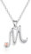 Mesovor 925er Sterling Silber Ketten für Damen, Zierliche Initiale Halskette mit Herz in Roségold, Schmuckgeschenke für Mutter, Schwester, Tochter, Ehefrau (Buchstaben-M)