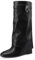 QUEEN HELENA Stivali con Zeppa a Gambale Largo Casual Donna K4007 (Nero, Sistema Taglie Calzature EU, Adulto, Donna, Numero, Media, 35)