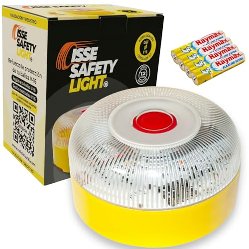 SAFETY LIGHT IoT Gyrophare v16 Homologué Espagne DGT 3.0 - Balise V16 Homologué Espagne Certifiée - Obligatoire en 2026 pour Tous les Véhicules