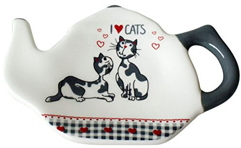Soucoupe pour sachet de thé Couple de chats
