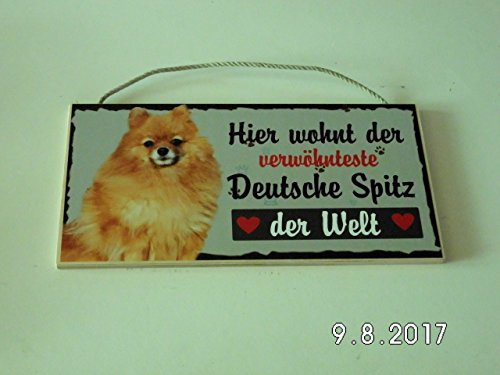 Türschild Spitz (23) aus Holz Schild Hund deutsche Herstellung