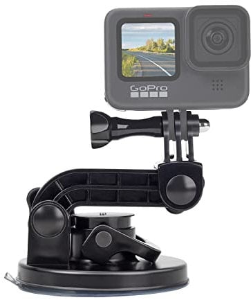 Suptig Supporto a ventosa per Gopro Hero 13 Hero 12 Hero 11 Hero 10 Hero 9 Hero 8 Hero 7 Hero 6 Hero 5 Hero 4 Hero 3+ Hero 3/2 Hero+Session/Akaso/Dji osmo Applicare su parabrezza e finestra dell'auto