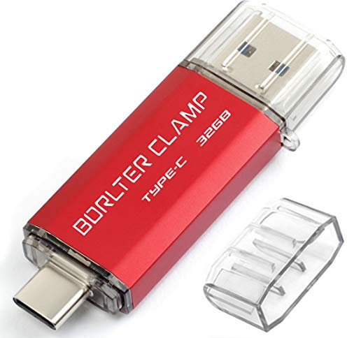 Clé USB 32 Go, Dual Port OTG USB 3.0 Mémoire Stick Aves Type C Port, U Disque Compatible pour Smartphone Android, Tablette et Ordinateur (Rouge)