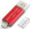 Clé USB 32 Go, Dual Port OTG USB 3.0 Mémoire Stick Aves Type C Port, U Disque Compatible pour Smartphone Android, Tablette et Ordinateur (Rouge)