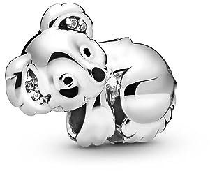 PANDORA Moments Koala Charm aus Sterling Silber mit Kompatibel Moments Armbänder, 798431C01