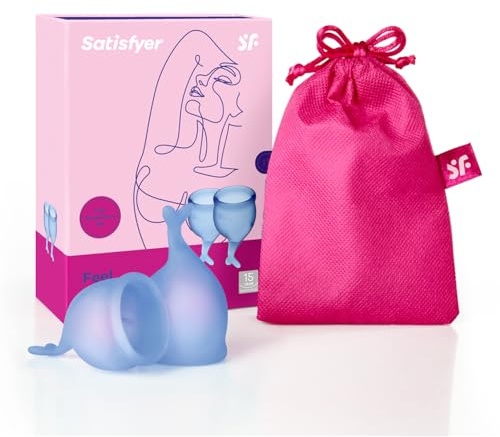 Satisfyer Feel Secure Menstruationstasse 2 Stück | Hautfreundliches Silikon | Wiederverwendbare & nachhaltige Menstrual Cups | Einfache Reinigung & Komfortabel | Medizinisches Silikon | Geschenkidee