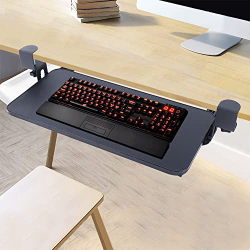 YISSALE Tastaturablage Untertischmontage 52 * 25 cm Tastaturauszug Tastaturhalterung Ausziehbare Tastaturablage Untertischmontage für Büro Schreibtisch Gaming