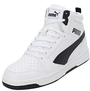 Puma Unisex Adults Rebound V6 Sneakers, Puma White-Puma Black, 6 UK