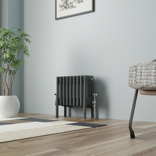 NRG Radiador de hierro fundido tradicional cuatro columnas 300x425mm antracita Interior diseñador radiador de baño