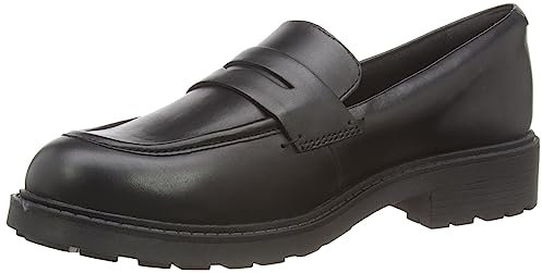 Clarks Damen Orinoco2 Penny Loafer, Black Leather, 37.5 EU