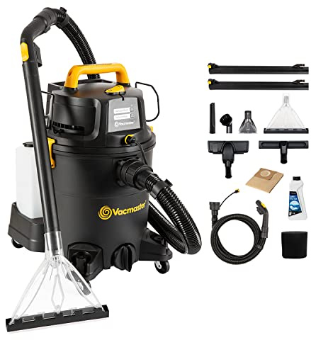 Vacmaster VK1330PWR Aspirateur Eau et Poussière,3-en-1 Nettoyeur Multi-surfaces pour Tapis Moquettes Tissus d'ameublement Escaliers et Voiture,Nettoyeurs tapis et moquettes 1300W 30L