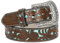 INOGIH Verstellbarer Vintage-Western-Cowboy-Gürtel für Damen und Herren, Cowboy-Stil, gravierte Schnalle, Gürtel für Jeans, Hosen, Kleider, Braun/Blau (101,6 cm L / 3,5 cm B), One_Size