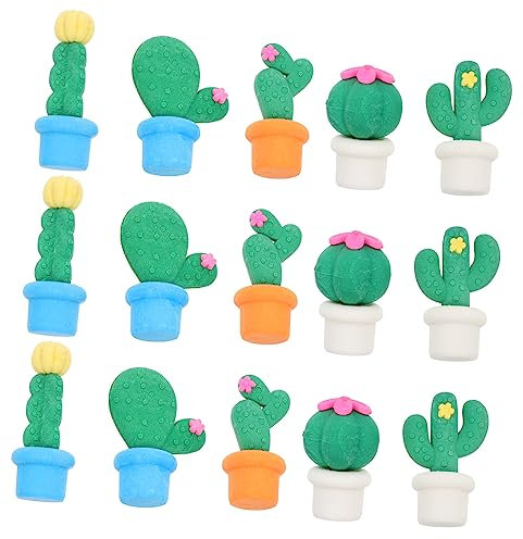 Ciieeo 15 Stück Radiergummis Kaktusform Aus Kindersicherem Material Bunte Schüler Schreibwaren Für Schule Zeichnen Und Geschenke