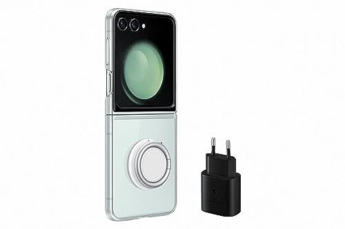 Samsung Starter Pack EF-XF73 für das Galaxy Z Flip5 | Set aus Clear Gadget Case (EF-XF731) und Schnellladeadapter (EP-TA800N)