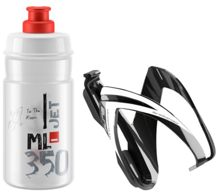 ELITE KIT CEO Flaschenhalter + Jet 350 Trinkflasche Set – BPA-frei – Verschiedene Farbkombinationen – Fahrrad Rennrad MTB – Leicht Stabil Sportflasche