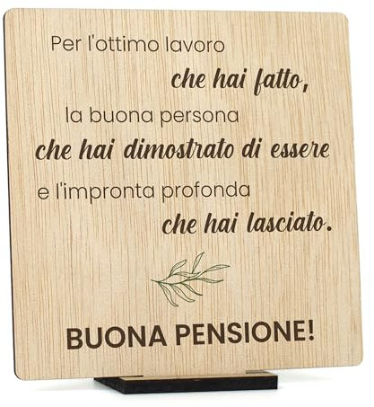 CONTRAXT Biglietto Originale per la Pensione in Legno. Regali Unici per la Pensione per Uomini e Donne, Colleghi, Capoufficio, Amici, Insegnanti (Pensione)