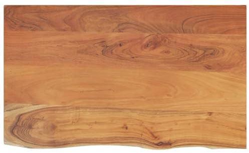 vidaXL Waschtischplatte, Rechteckig Arbeitsplatte mit Naturkante, Waschtischkonsole Tischplatte für Badezimmer, Holzplatte Platte Badmöbel, 110x60x2,5cm Massivholz Akazie
