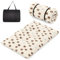 COSTWAY Japanische Futon Matratze, Tatami-Matte, Bodenmatratze, Klappmatratze mit waschbarem Bezug, Faltbare Schlafmatte mit Tragetasche, Braunbär, 140 x 200 cm