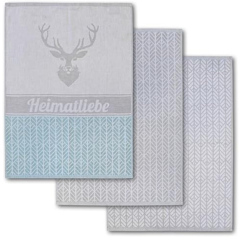 Dyckhoff 3er Set Geschirrtücher, Heimat, 50x70cm, 100% Baumwolle