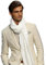 LA FERANI Herren Sommerschal Kaschmir weiss 180x70cm extra dünn für formelle Anlässe Anzug elegant Stil Klassik geschmeidig Herrenschal Geschenk für Ihn (Weiß)