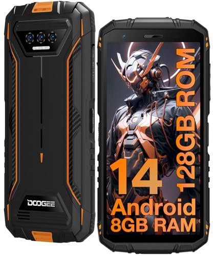 Rugged Smartphone DOOGEE S41 PLUS, 8GB RAM+128GB ROM (TF 1TB) Telefono Indistruttibile Android 14, 5.5” IPS HD+ Display, 6300mAh, 13MP+8MP, Octa Core, IP68/69K/Dual 4G SIM/NFC/OTG/GPS/Face ID