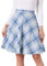 Allegra K Damen Karo Rock Festlich A-Linie Hohe Taille Kammgarn Kariert Midirock Blau Gelb M