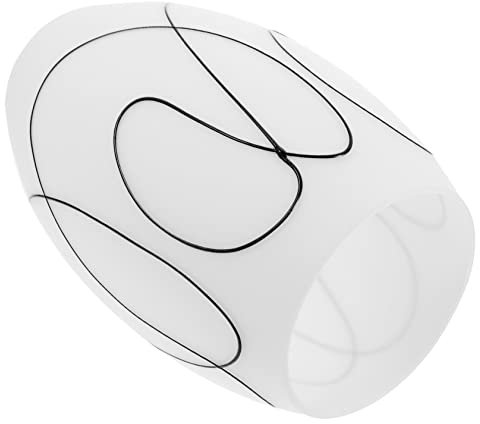 Homoyoyo Lampenschirm Ovaler Glas-lampenschirm Mit Schwarzem Linienmuster Dekorativer Ersatz Für Pendelleuchten Stabil Und Augenschonend Einfache Installation Für Stilvolle Wohnräume