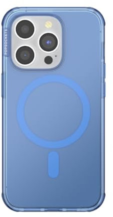 PopSockets iPhone 14 Pro Case with MagSafe, Phone Case for iPhone 14 Pro, Grip Sold Separately, Wireless Charging Compatible - Vermeer Blue