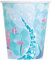 Unique 58326EU - Gobelets en Carton sans Plastique - 266ml - Fête d'Anniversaire à Thème Sirène - 8 Pièces (Lot de 1)