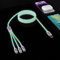 Light Up Led 3 in 1 Charging Cable Multicolour Visibility Flowing LED Lights Charging Cable Glow in The Dark Car USB Cord Compatible with iPhone 16/15 Samsung Note S8, Kindle,PS4, More USB C Devices